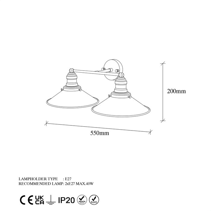 Opviq Conical - 12190 Lámpara de pared Negro y Oro Opviq Conical - 12190 Lámpara de pared Negro y Oro